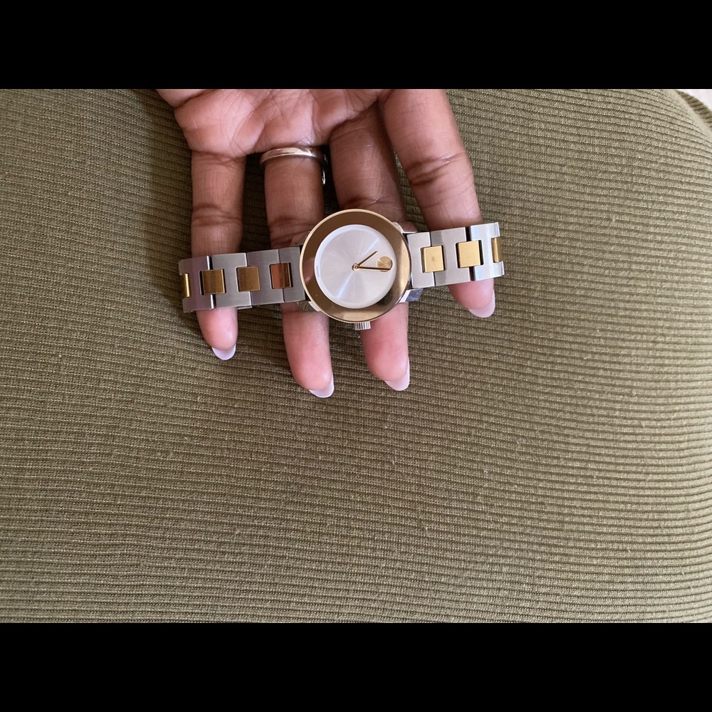 Movado bold two tone watch.